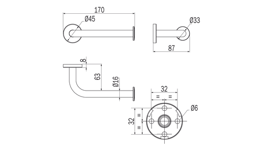 Portarotolo destro One - Inda Finitura:: Bianco Opaco