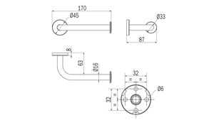 Portarotolo destro One - Inda Finitura:: Cromo Nero spazzolato
