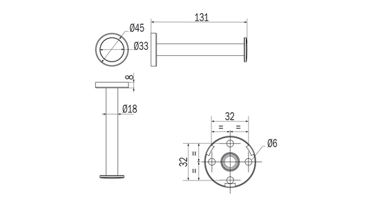 Portarotolo dritto One - Inda Finitura:: Nero Opaco