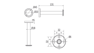 Portarotolo dritto One - Inda Finitura:: Nero Opaco