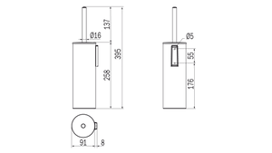 Portascopino da parete o da appoggio One scopino grigio - Inda Finitura:: Cromo