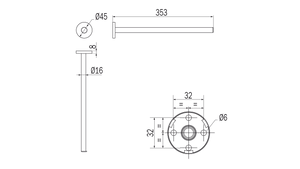 Portasalviette fisso a bandiera serie One - Inda Finitura:: Nero Opaco