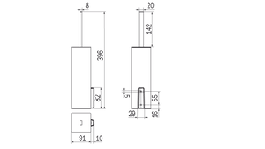 Portascopino da appoggio/parete cromo - serie Mito - Inda