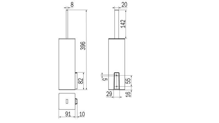 Portascopino da appoggio/parete cromo - serie Mito - Inda
