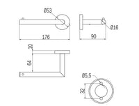 Portarotolo destro  serie Gealuna - Inda Finitura:: Acciao Inox Spazzolato