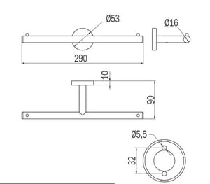 Portarotolo doppio serie Gealuna - Inda Finitura:: Acciao Inox Spazzolato