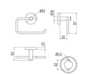 Portarotolo basculante serie Gealuna - Inda Finitura:: Acciao Inox Spazzolato