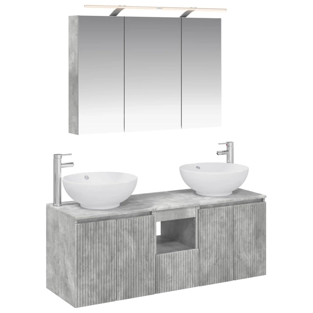 Set di Armadi da Bagno 4 pcs Grigio Cemento 3406498