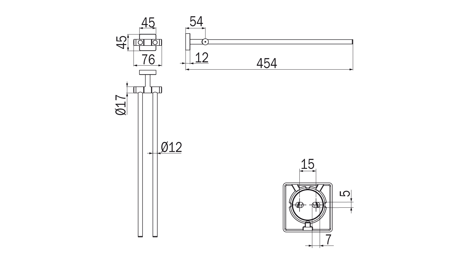 Portasalviette doppio a snodo cromo - serie Forum Quadra - Inda