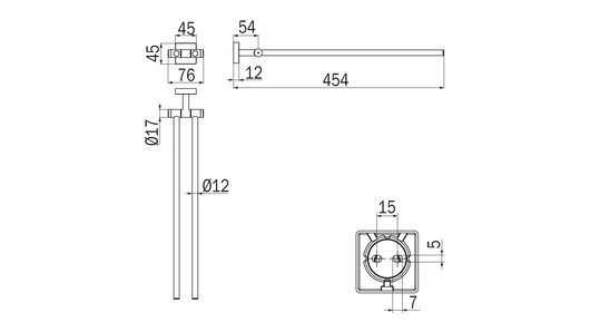 Portasalviette doppio a snodo cromo - serie Forum Quadra - Inda