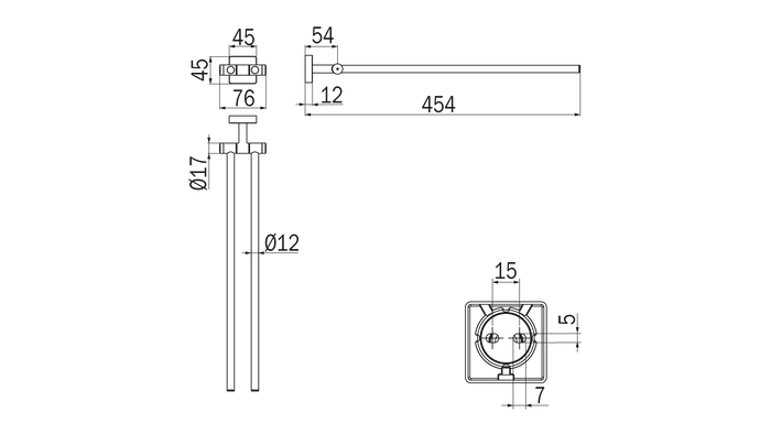 Portasalviette doppio a snodo cromo - serie Forum Quadra - Inda