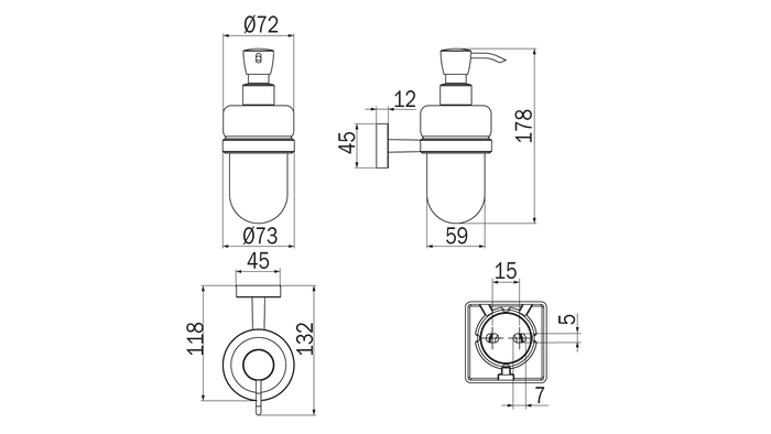 Spandisapone a parete cromo - serie Forum Quadra - Inda