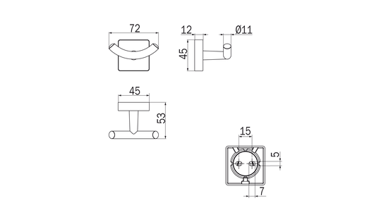 Appendiabiti doppio serie Forum Quadra - Inda