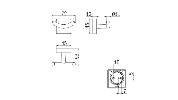 Appendiabiti doppio serie Forum Quadra - Inda