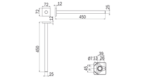 Portasalviette fisso a bandiera cromo - serie Forum Quadra - Inda