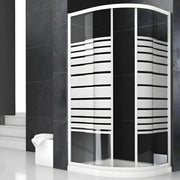 Ogomondo box doccia semicircolare bianco due ante cristallo temprato *** misure 77-79,5x77-79,5xh185 cm serigrafato, ...