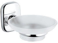 Portasapone da muro in vetro bianco sabbiato - serie suite