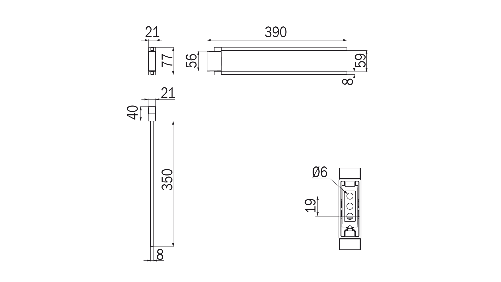 Portasalviette doppio a snodo - serie Divo - Inda Finitura:: Nero Opaco