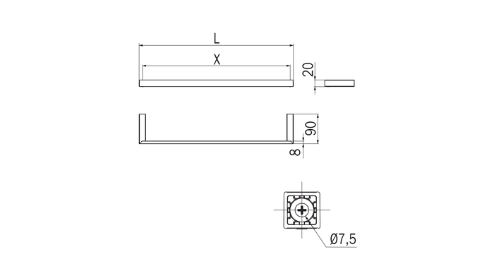Portasalviette serie Divo - Inda Finitura:: Nero Opaco, Misure:: 60 cm
