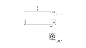 Portasalviette serie Divo - Inda Finitura:: Nero Opaco, Misure:: 45 cm