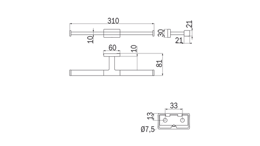 Portarotolo doppio Inda serie Lea Finitura:: Cromo Nero spazzolato