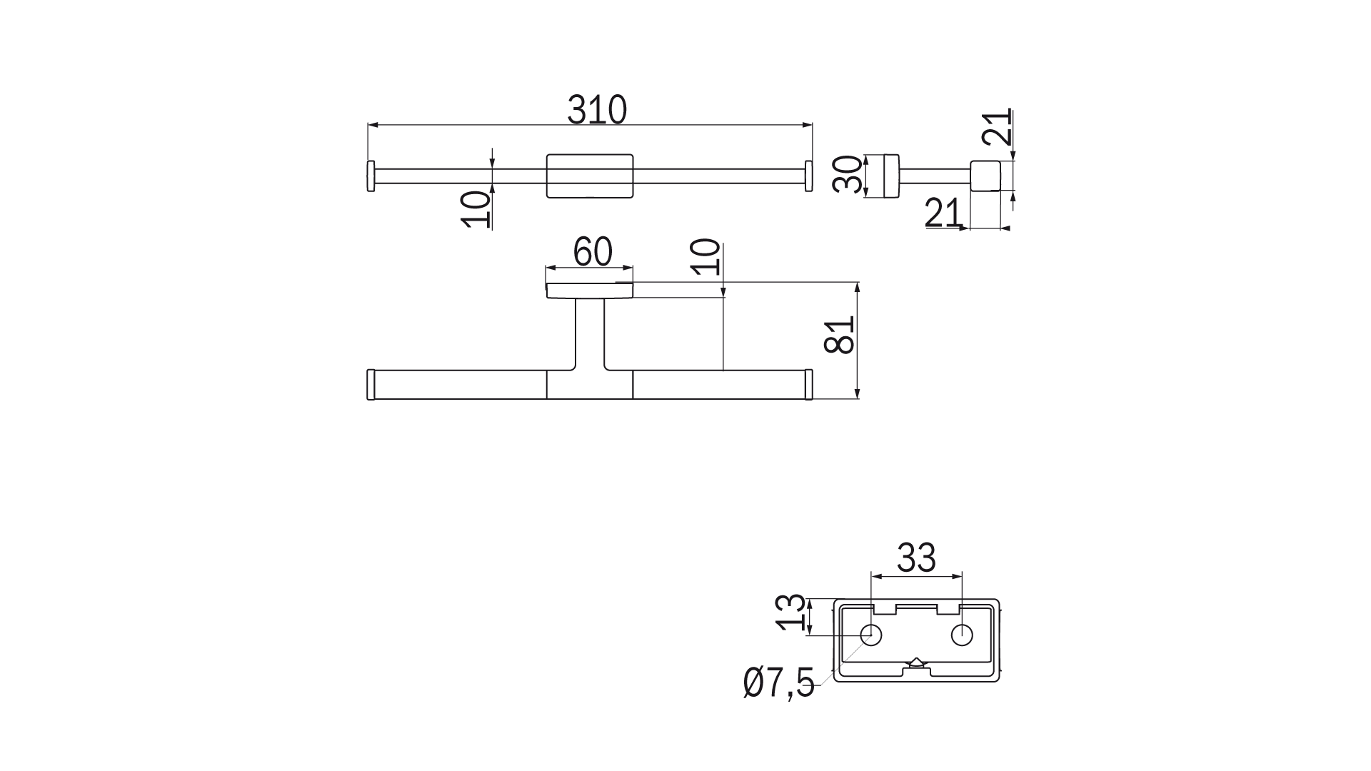Portarotolo doppio Inda serie Lea Finitura:: Nickel Spazzolato
