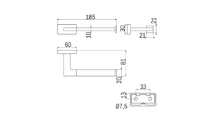 Portarotolo destro Inda serie Lea Finitura:: Bianco Opaco
