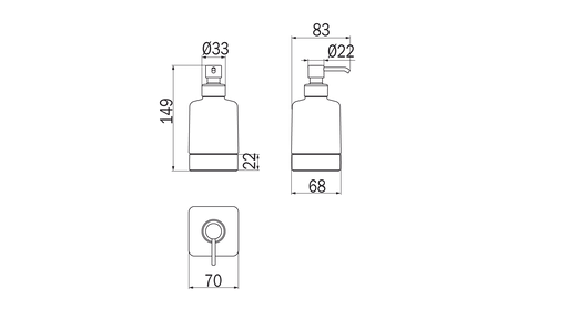 Dosatore da appoggio serie Lea - Inda Finitura:: Nickel Spazzolato
