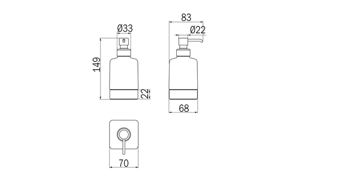 Dosatore da appoggio serie Lea - Inda Finitura:: Nickel Spazzolato