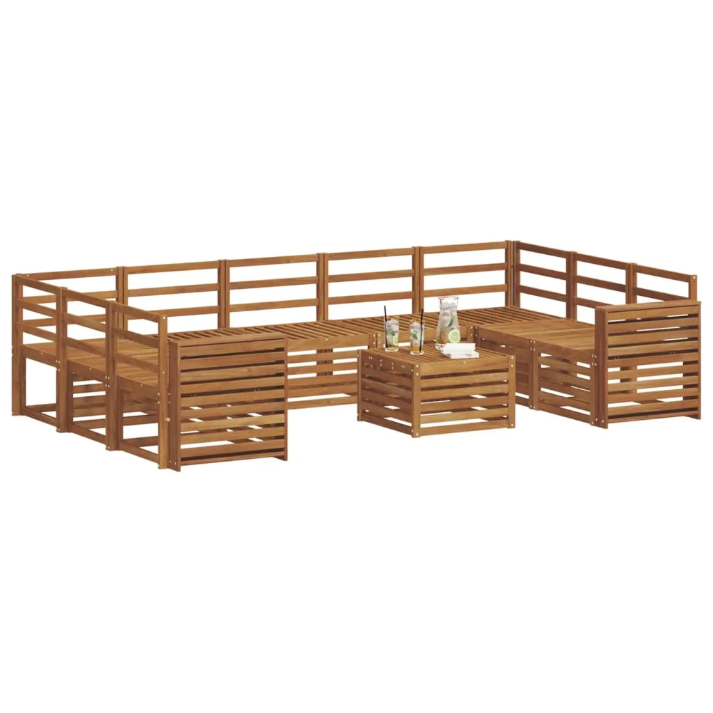 Set divani 10 pcs Naturale Legno di Acacia Massello 3375524