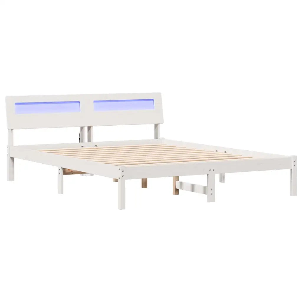 Struttura del letto Bianco 140 x 200 cm Pino massello 872777