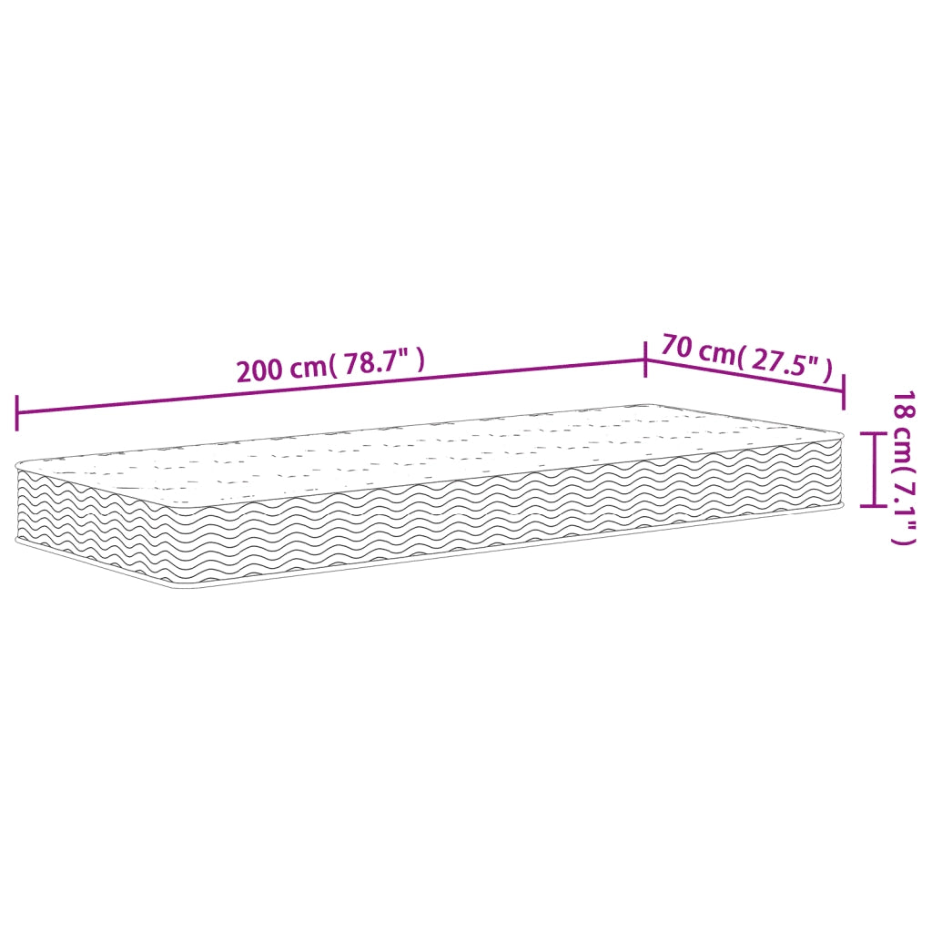Materasso a Molle Bonnel Medio 70x200 cm 372982