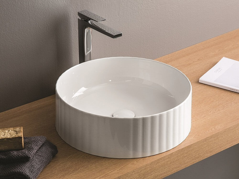 Lavabo appoggio Millerighe - Art Ceram Colore:: Bianco Matt