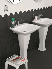 Lavabo sospeso con colonna Jazz - Art Ceram Colore:: Bianco