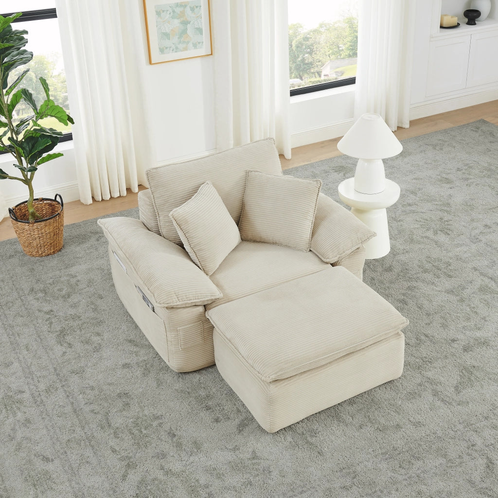 Divano Letto Modulare con Funzione Letto ¨C MINIMAL ¨C Tessuto, con Poggiapiedi e Tasche