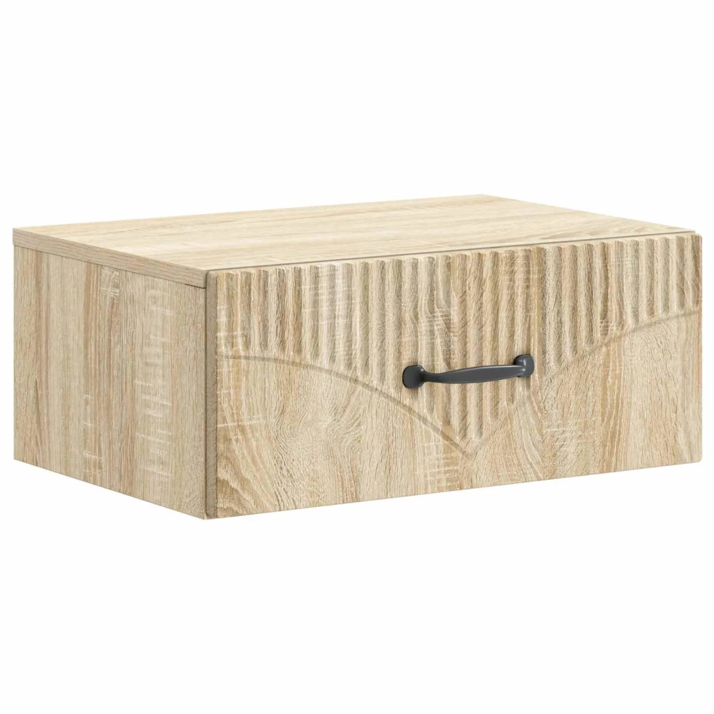 Comodino | Armadio da Notte | Mobiletto da notte a muro Rovere Sonoma 49 x 34,5 x 20 cm