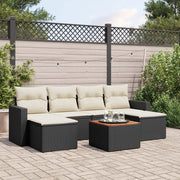 Set Divani da Giardino con Cuscini 7pz Nero Polyrattan 3256574