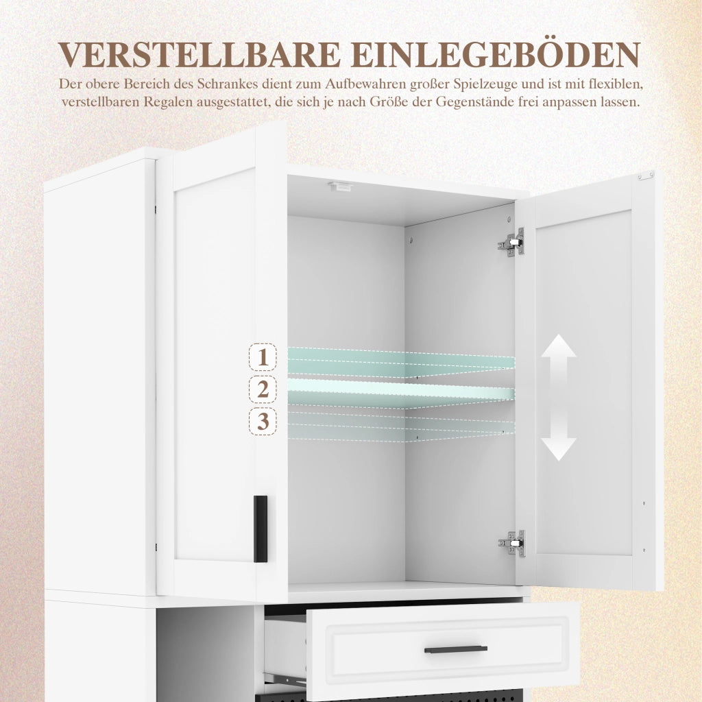 ARMADIO multifunzione per gatti 80x40x161 cm bianco in pannello di legno