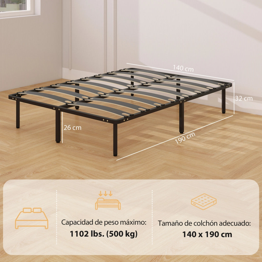 Letto contenitore 140x190 ¨C zephmum ¨C nero, metallo, 140x190