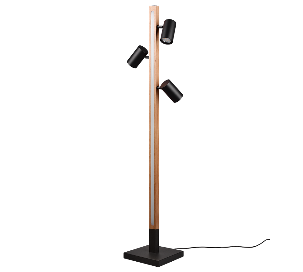 Piantana LED, metallo, nero opaco, 22x130x22 cm, Marley