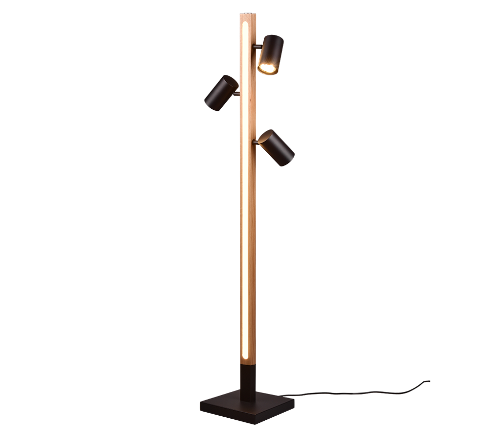 Piantana LED, metallo, nero opaco, 22x130x22 cm, Marley