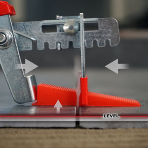 Set per livellamento piastrelle 300 linguette 1,0mm e 1 pinza per posa pavimenti