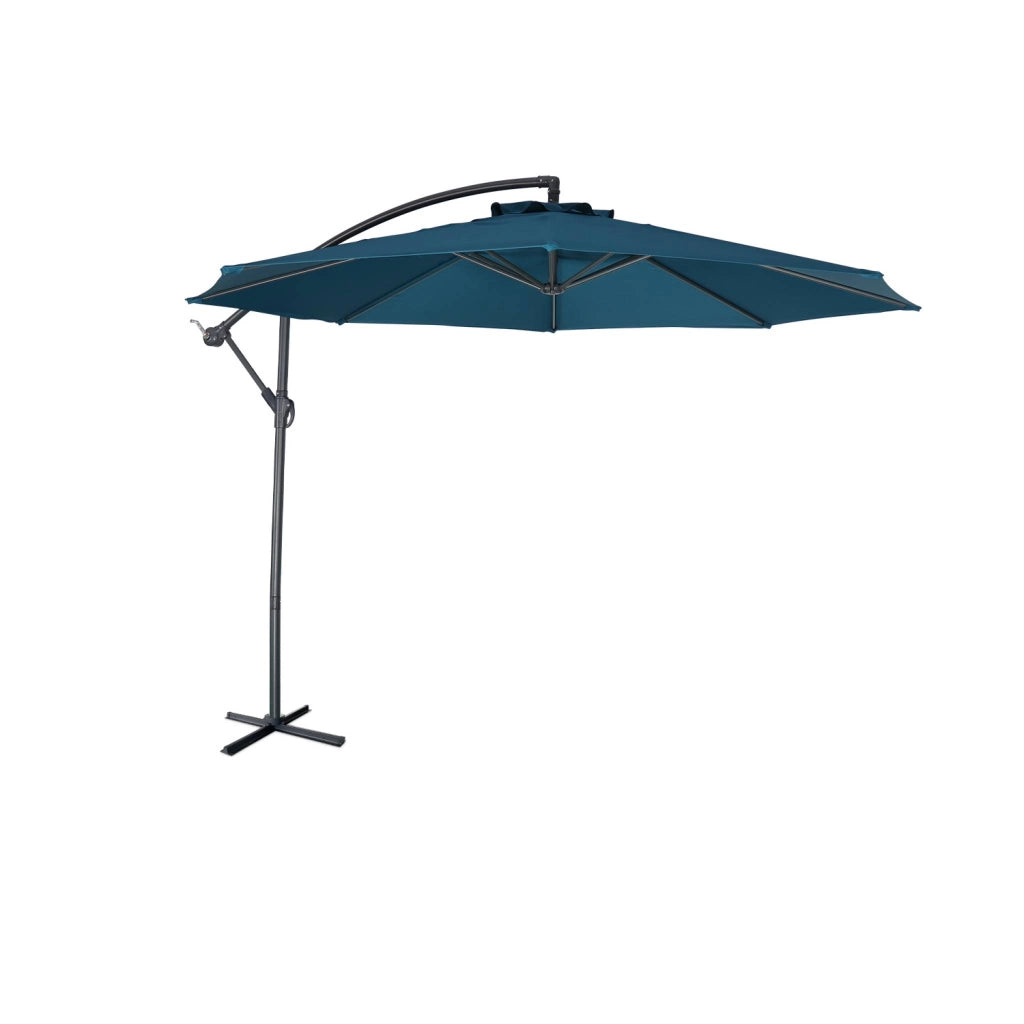 Ombrellone rotondo decentrato 3m, blu