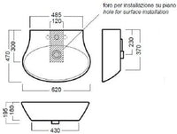 Lavabo appoggio bianco 62 Nido - Hatria