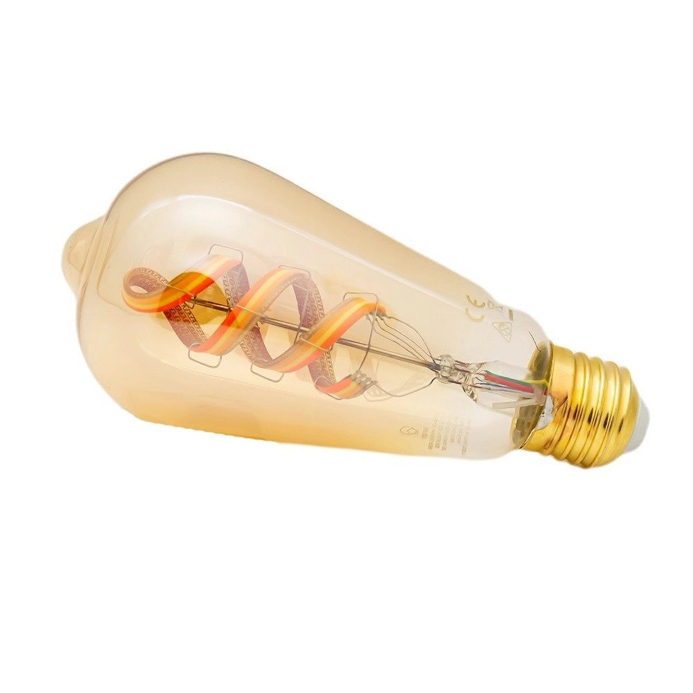 Trade Shop - Lampadina A Filamento Led Intelligente Wifi St64-sf E27 4,9w 1800lm Alexa Google -