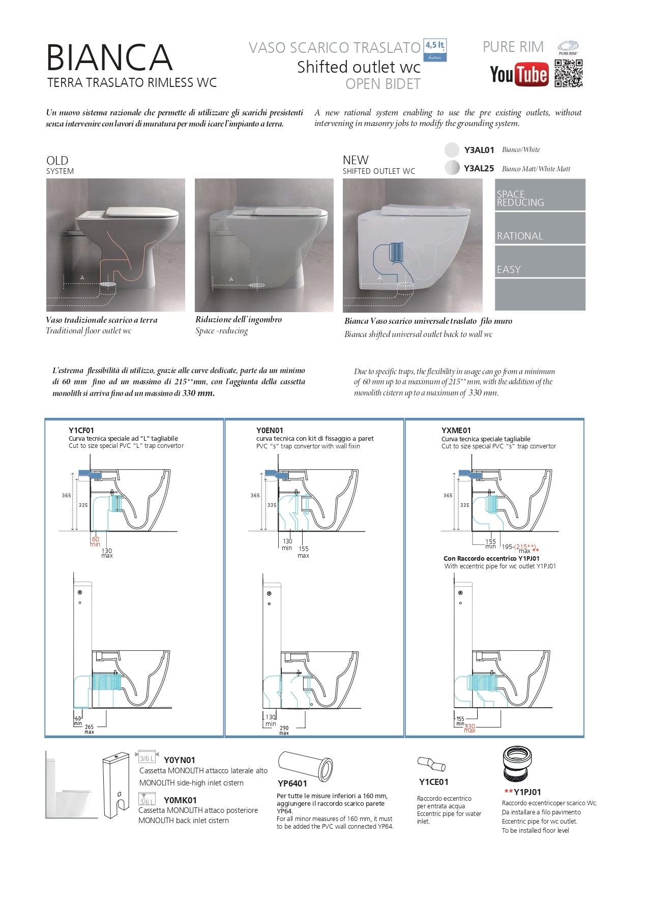 Vaso Filomuro TRASLATO bianco rimless Bianca - Hatria