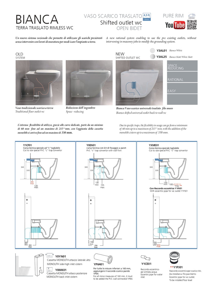 Vaso Filomuro TRASLATO bianco rimless Bianca - Hatria