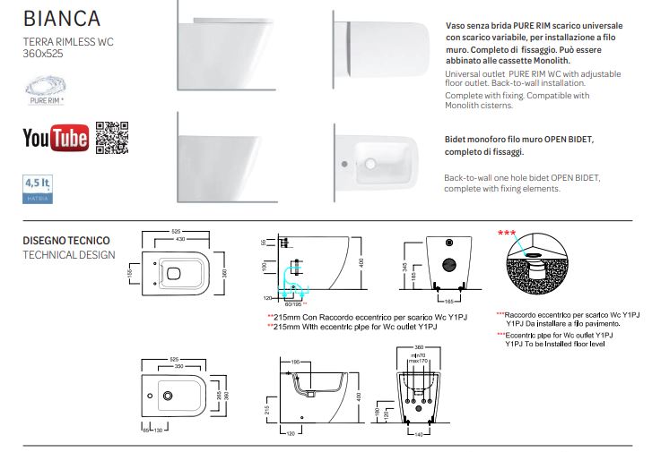 Vaso Filomuro TRASLATO bianco rimless Bianca - Hatria