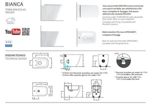 Vaso Filomuro TRASLATO bianco rimless Bianca - Hatria