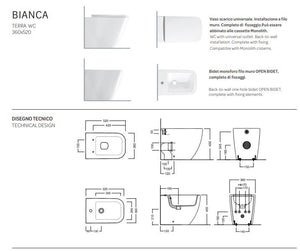 Bidet terra Filomuro bianco - Bianca - Hatria